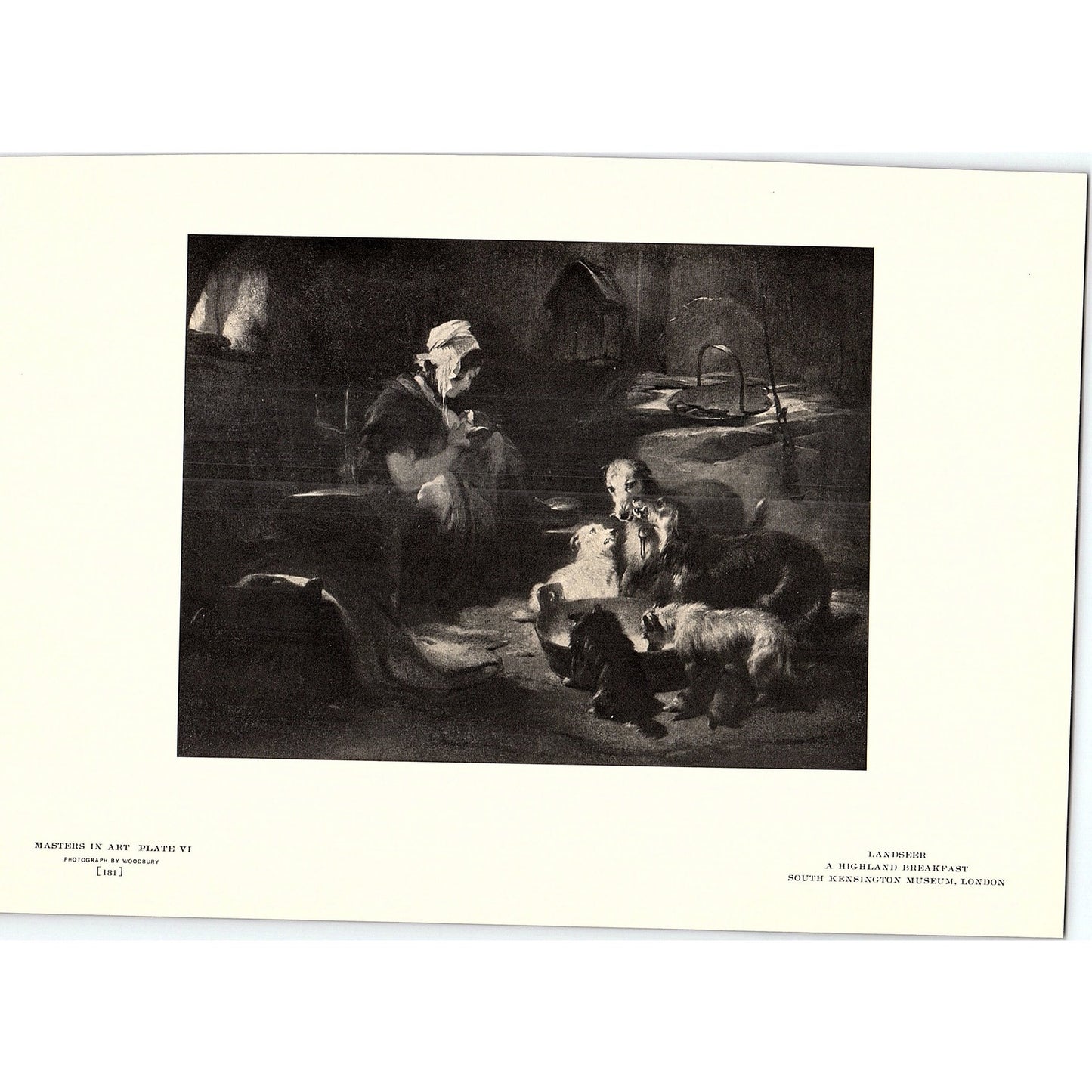 A Highland Breakfast - Landseer - 1904 Litho Art Print AF5-2
