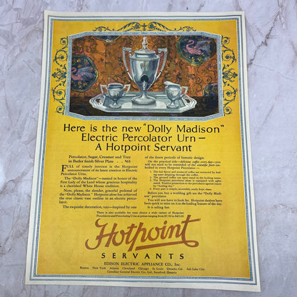 Hotpoint Servants Dolly Madison Electric Percolator Urn 1924 Magazine Ad FL6-11