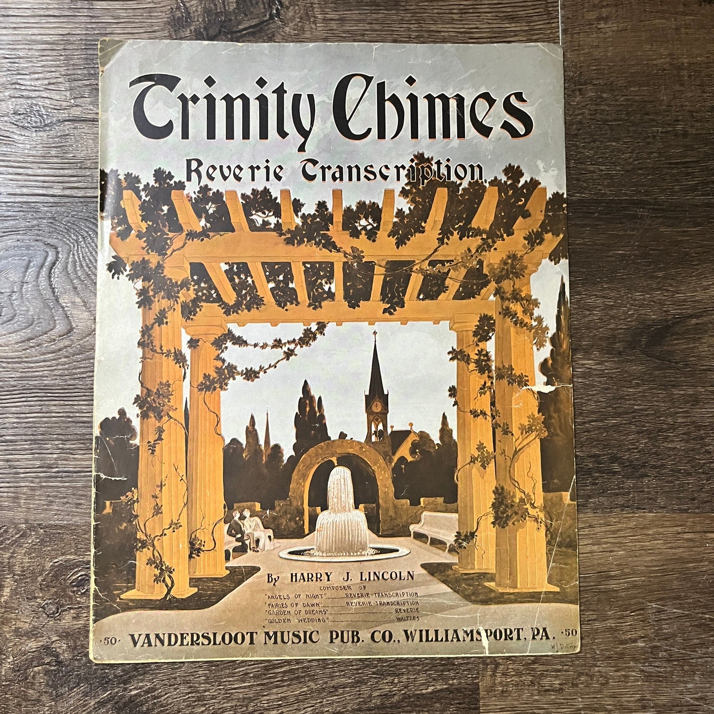 Trinity Chimes Reverie Transcription Harry J Lincoln 1911 Sheet Music V13