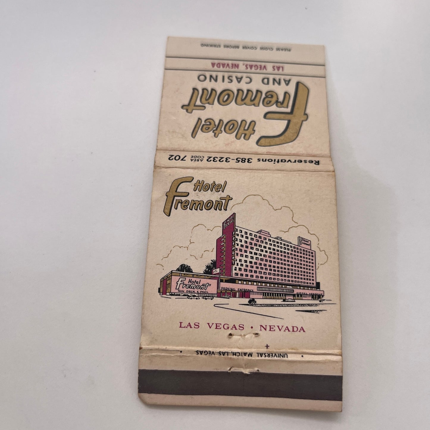 Hotel Fremont and Casino Las Vegas NV Vintage Matchbook Cover MM3-2