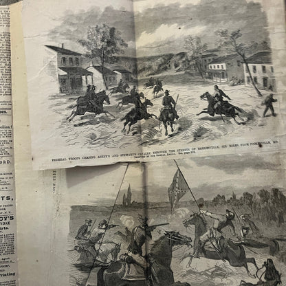 Harpers Ferry Col. Miles, Indian Massacre Original 1863 Civil War Engraving C43