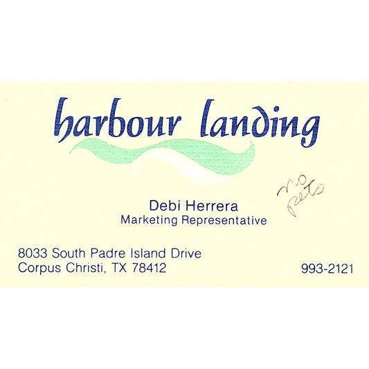 Debi Herrera Harbour Landing Corpus Christi Vintage Business Card SC9-B3