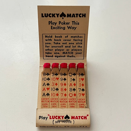 Nat Lacey Men's Wear Flint MI Lucky Match Feature Matches 1954 Matchbook SF4-M1