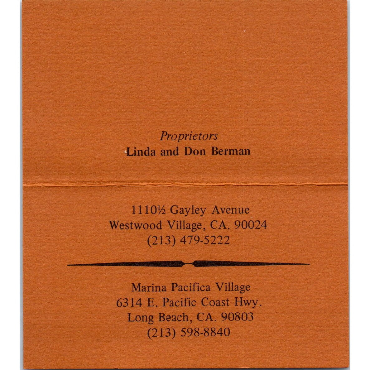 The Memory Gallery Linda & Don Berman Westwood Village, Long Beach Card SD4-B4