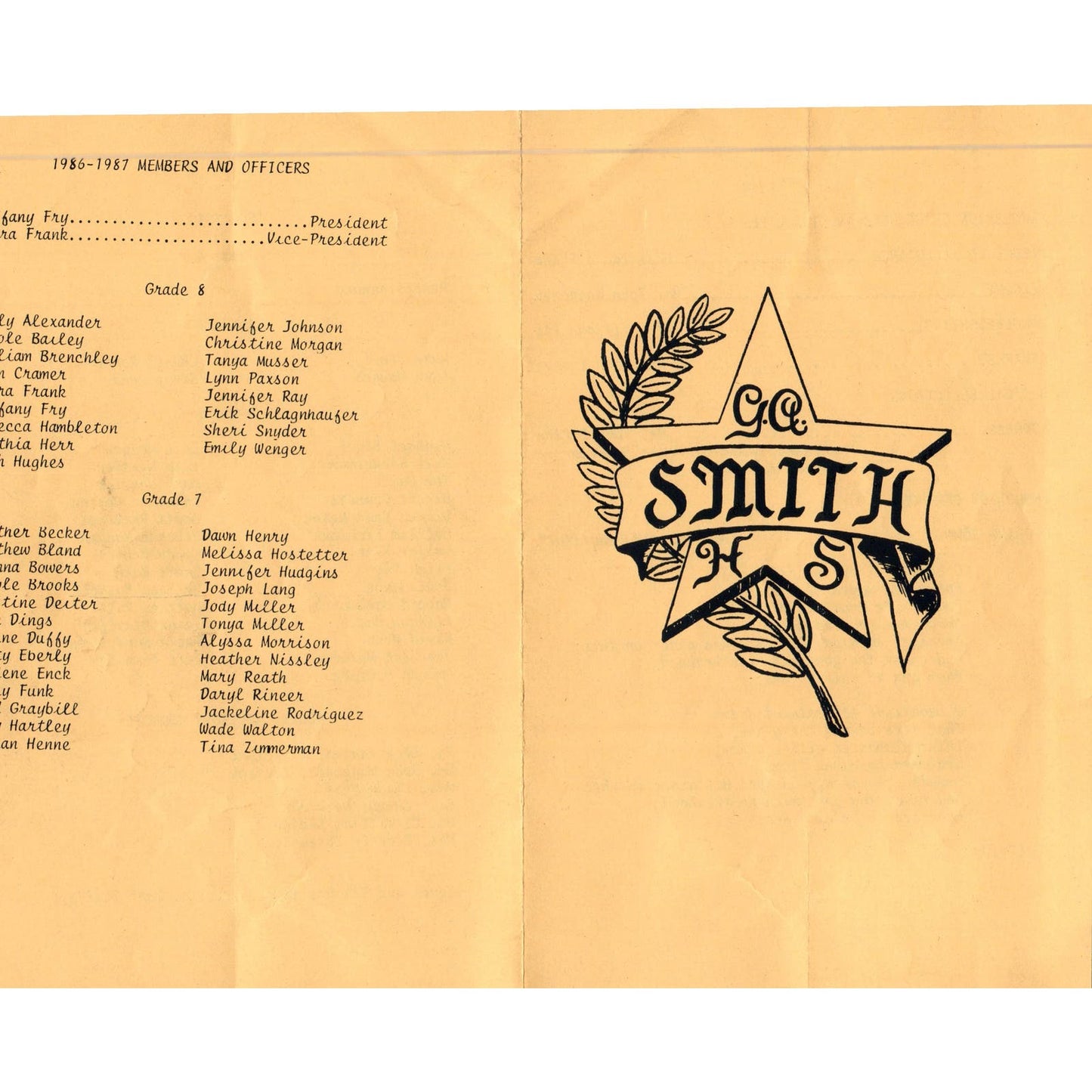 1987 George A. Smith High School Honor Society Induction Program Leon Trager AE5