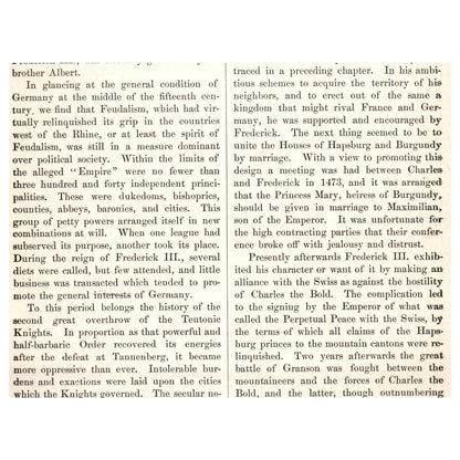 Albert Achilles in Battle with the Swabians 1911 Engraving Print AF5-7