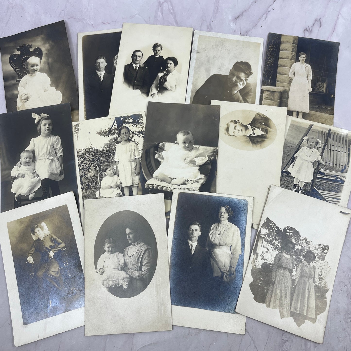 Lot of 14 Antique Real Photo Postcards RPPC Postcard Lot H4-1