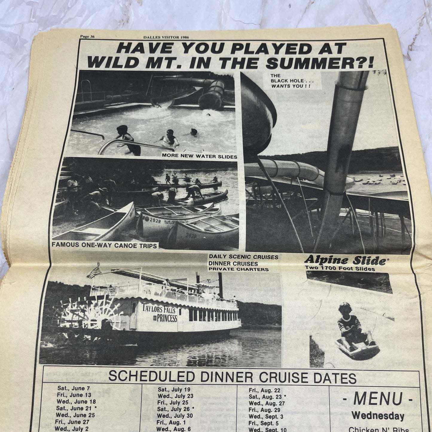 1986 Summer The Dalles Visitor Newsletter St Croix Falls WI Taylors Falls MN M11