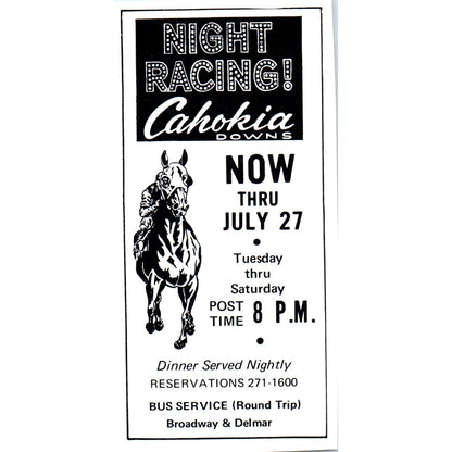 Night Racing Cahokia Downs St. Louis 1971 Magazine Ad AD8-H4