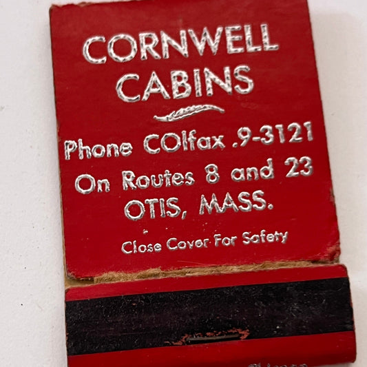 Cornwell Cabins The Berkshire Hills Otis MA Vintage Matchbook Cover TB8-MB3-2
