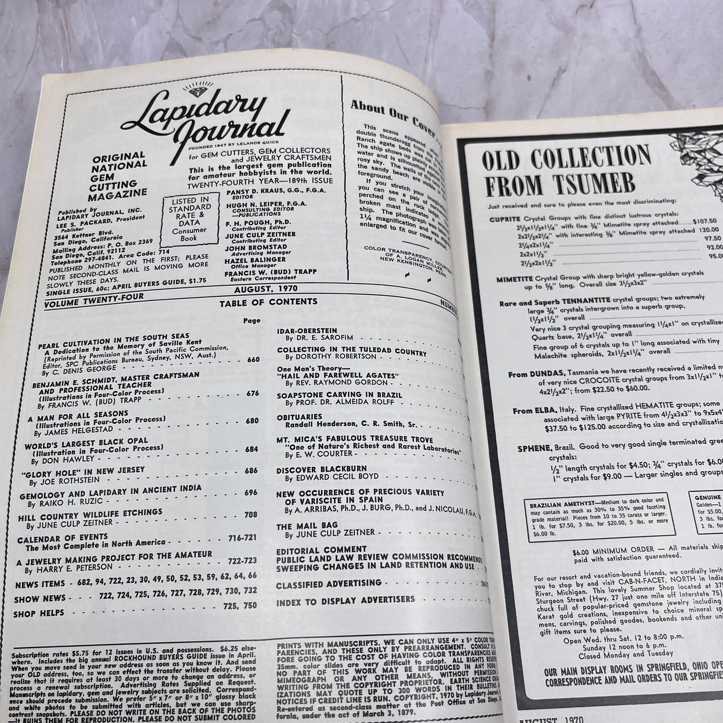 A Ship As Seen From a Pirate's Cave - Lapidary Journal Magazine - Aug 1970 M23