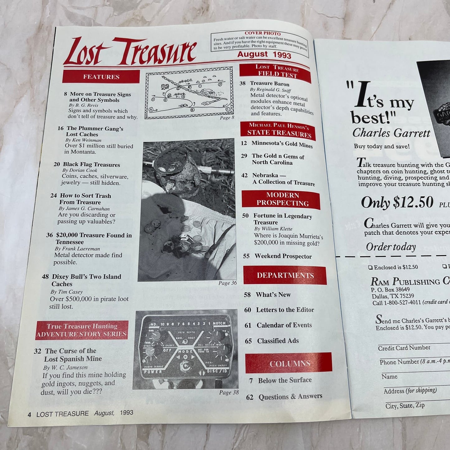 1993 Aug - Lost Treasure Magazine - Treasure Hunting Gold Prospecting M14