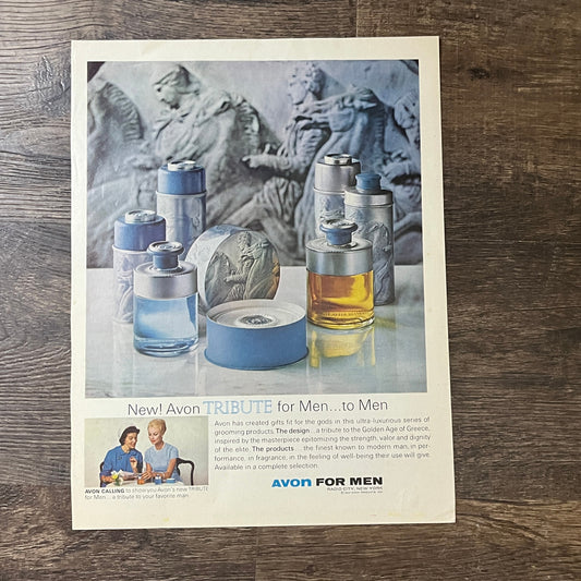 1963 Avon For Men Radio City NY Vintage Magazine Ad 10x13 V8