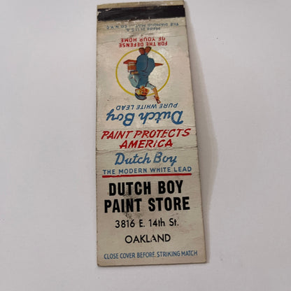 Dutch Boy Paint Store 3816 E 14th St Oakland Vintage Matchbook Cover TB6-MB2-1