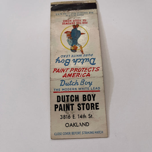 Dutch Boy Paint Store 3816 E 14th St Oakland Vintage Matchbook Cover TB6-MB2-1