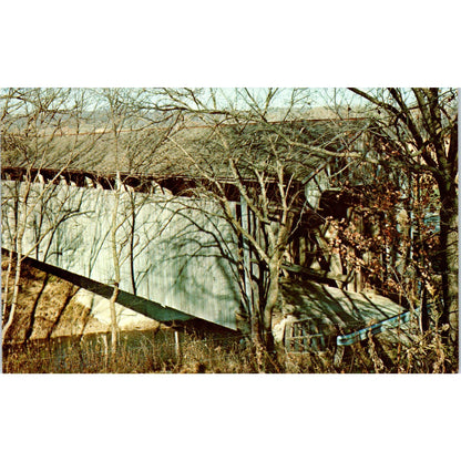 Franklin County Indiana Blue Creek Covered Bridge Postcard PB10