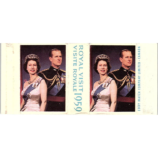 1959 Royal Visit Souvenir Visite Royale Vintage Matchbook TB6-MB2-7