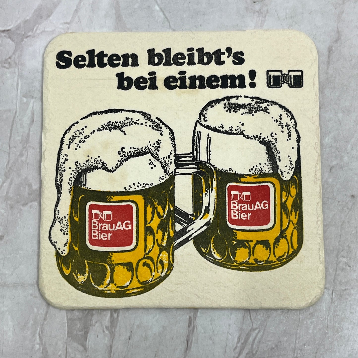 Vintage Brau AG Bier Selten Bleibt's Bei Einem German Beer Coaster TJ5-CO1