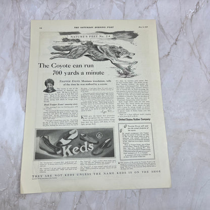 United States Rubber Co Keds Shoes 1928 Original Magazine Advertisement FL6-8