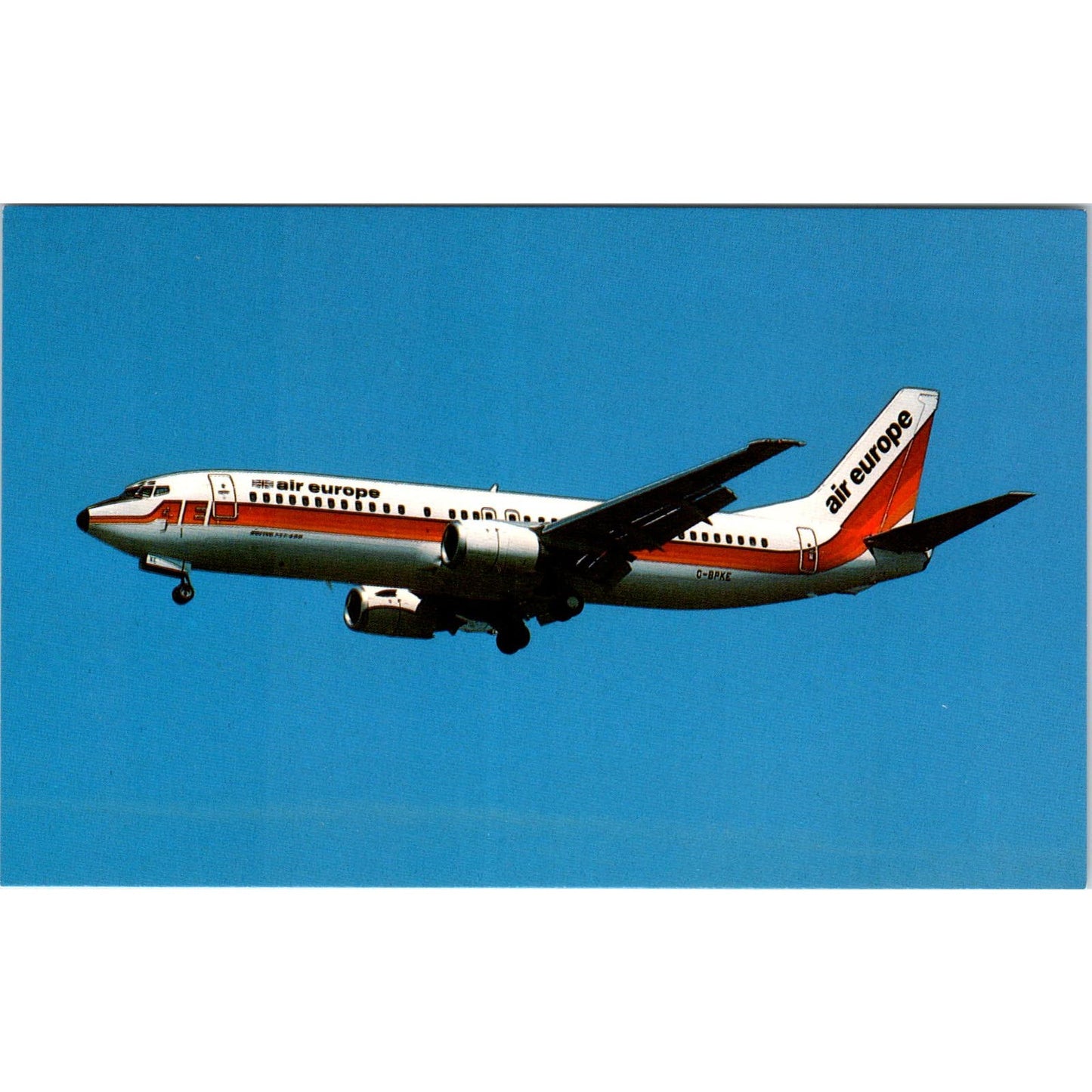 Air Europe Boeing 737-4S3 G-BPKE Vintage Postcard PC3