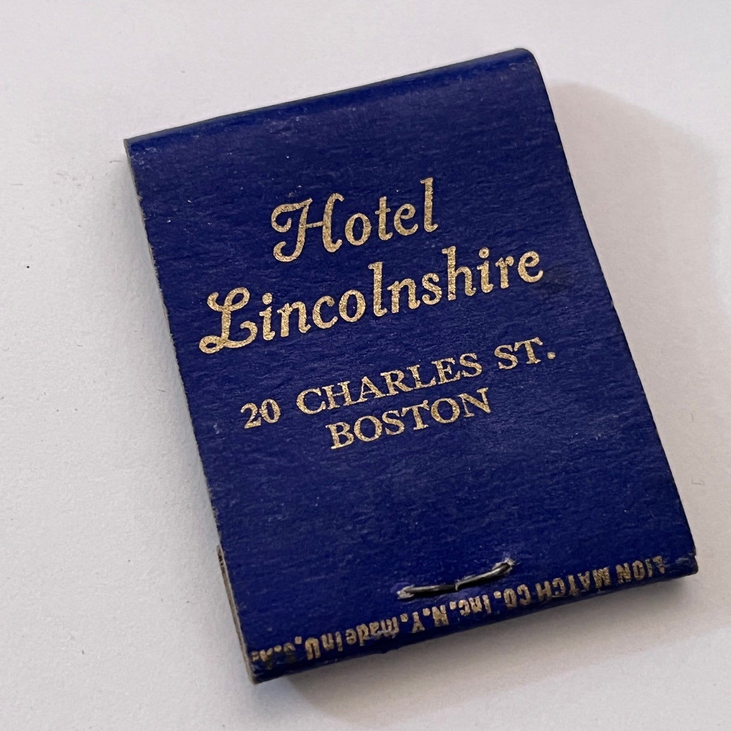 Hotel Lincolnshire 20 Charles St Boston Vintage Matchbook Cover TB6-MB1-6