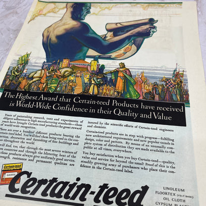 Certain-teed Building Construction Supplies 1928 Original Advertisement FL6-8