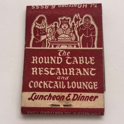 The Round Table Restaurant 15 Asylum St Hartford CT Matchbook Cover TB8-MB2-5