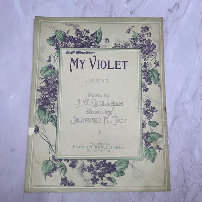 My Violet J.W. Callahan Blanche M Tice 1916 Sheet Music V15