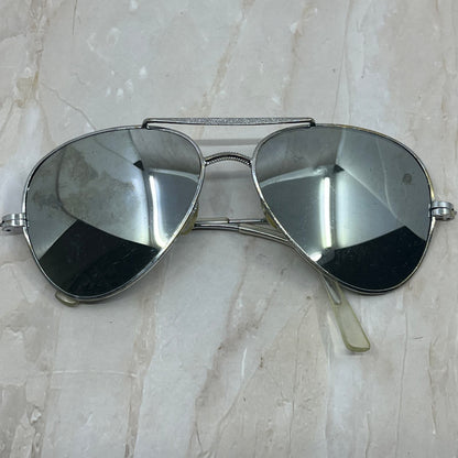 Retro Men’s Silver Tone Mirrored Aviator Sunglasses Eyeglasses Frames TD7-G2-1