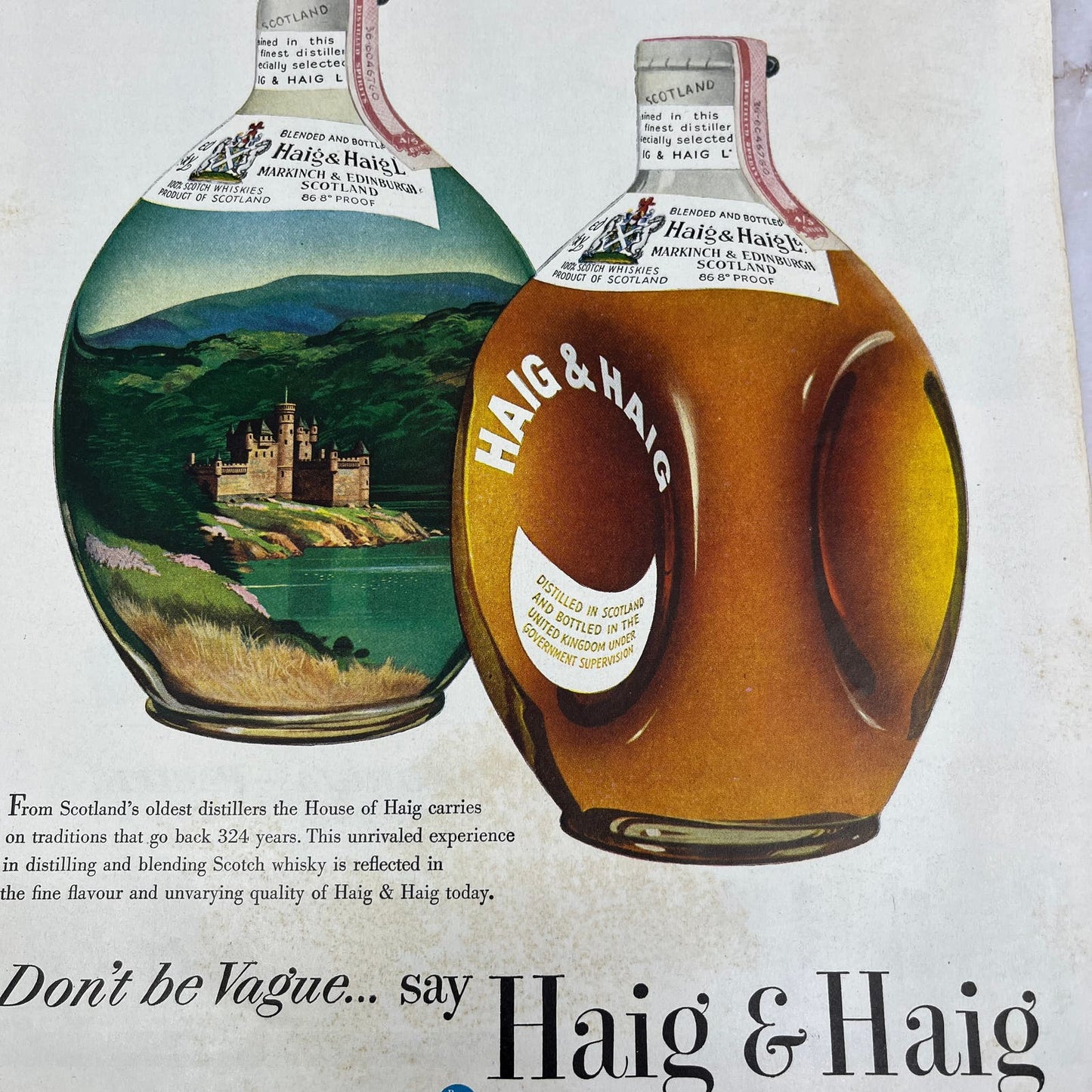 Haig & Haig Blended Scots Whiskey Renfield Importers NY 1951 Magazine Ad FL6-10