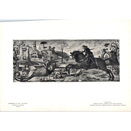 Combat of St. George and the Dragon - Carpaccio c1905 Art Print D12