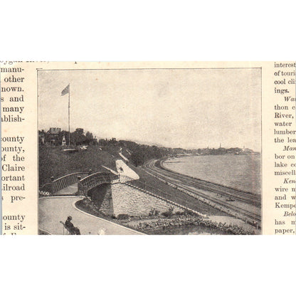 Aerial View of Madison Wisconsin 1901 Engraving AF2-A6
