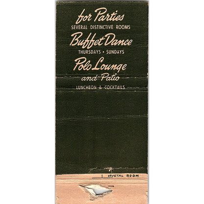 Lanai Restaurant Beverly Hills Hotel & Bungalows CA Vtg Matchbook Cover SC7-Y3
