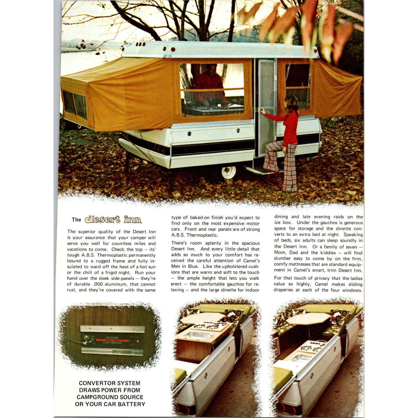 Camel Desert Inn Campers Camel Mfg Co Knoxville TN 1974 2 Page Ad SK28