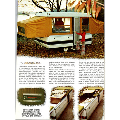 Camel Desert Inn Campers Camel Mfg Co Knoxville TN 1974 2 Page Ad SK28