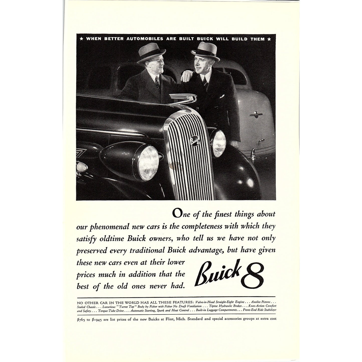 Buick 8 Automobile Antique Magazine Ad 6.5x9.5 V4