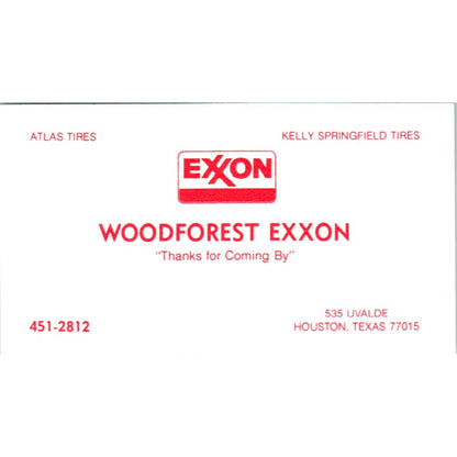 Woodforest Exxon Houston TX Vintage Business Card SE3-B2