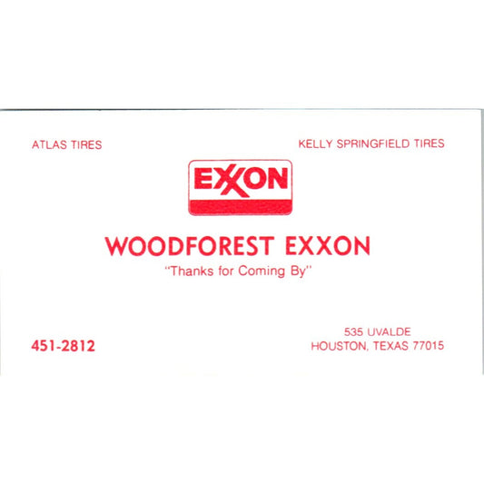 Woodforest Exxon Houston TX Vintage Business Card SE3-B2