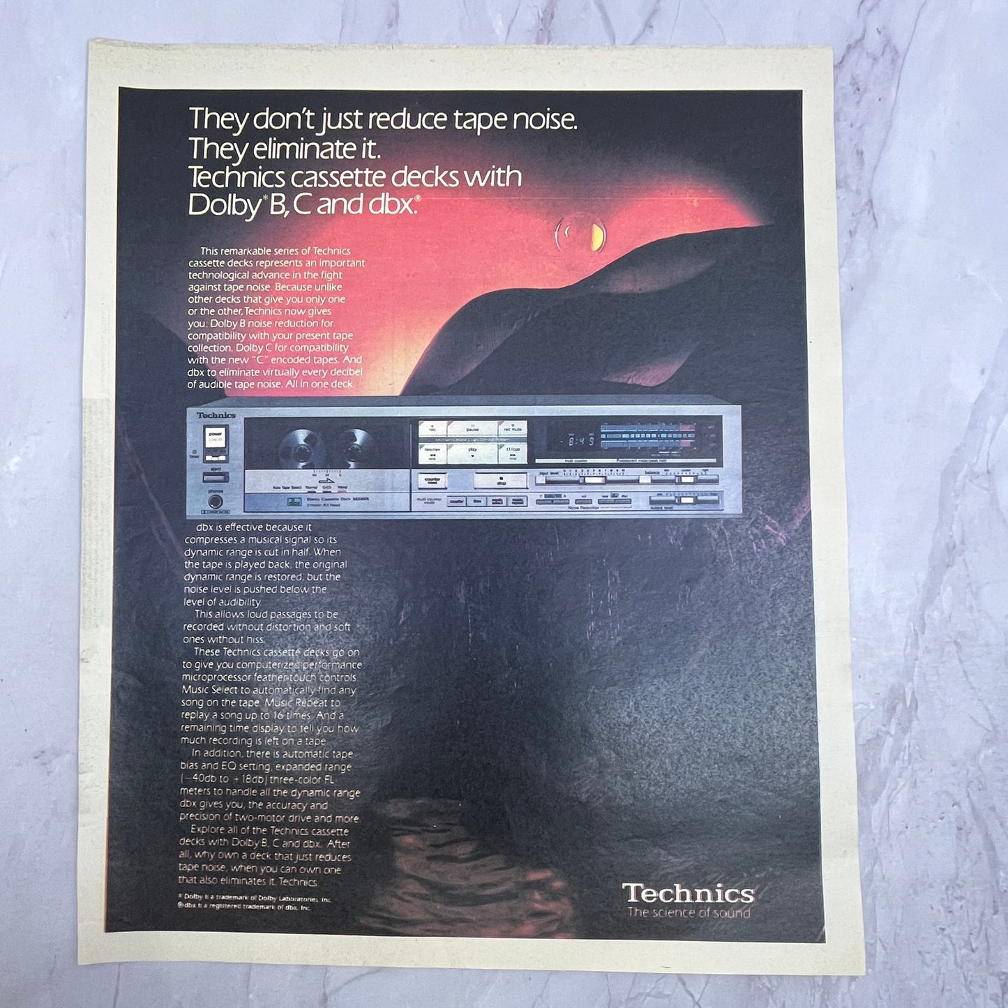 Technics Cassette Decks - The Science of Sound 1984 Ad V14-7