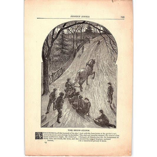 The Snowstorm Ralph Waldo Emerson, The Rainy Day Longfellow 1884 Poem TA5-CJ-2