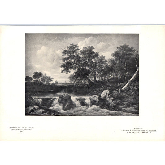 A Wooded Landscape With Waterfall - Ruisdael c1905 Art Print D13