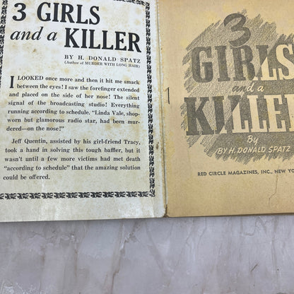 3 Girls and A Killer 1943 Red Circle Peter Driben Hooded Menace Cover Pulp L3-5