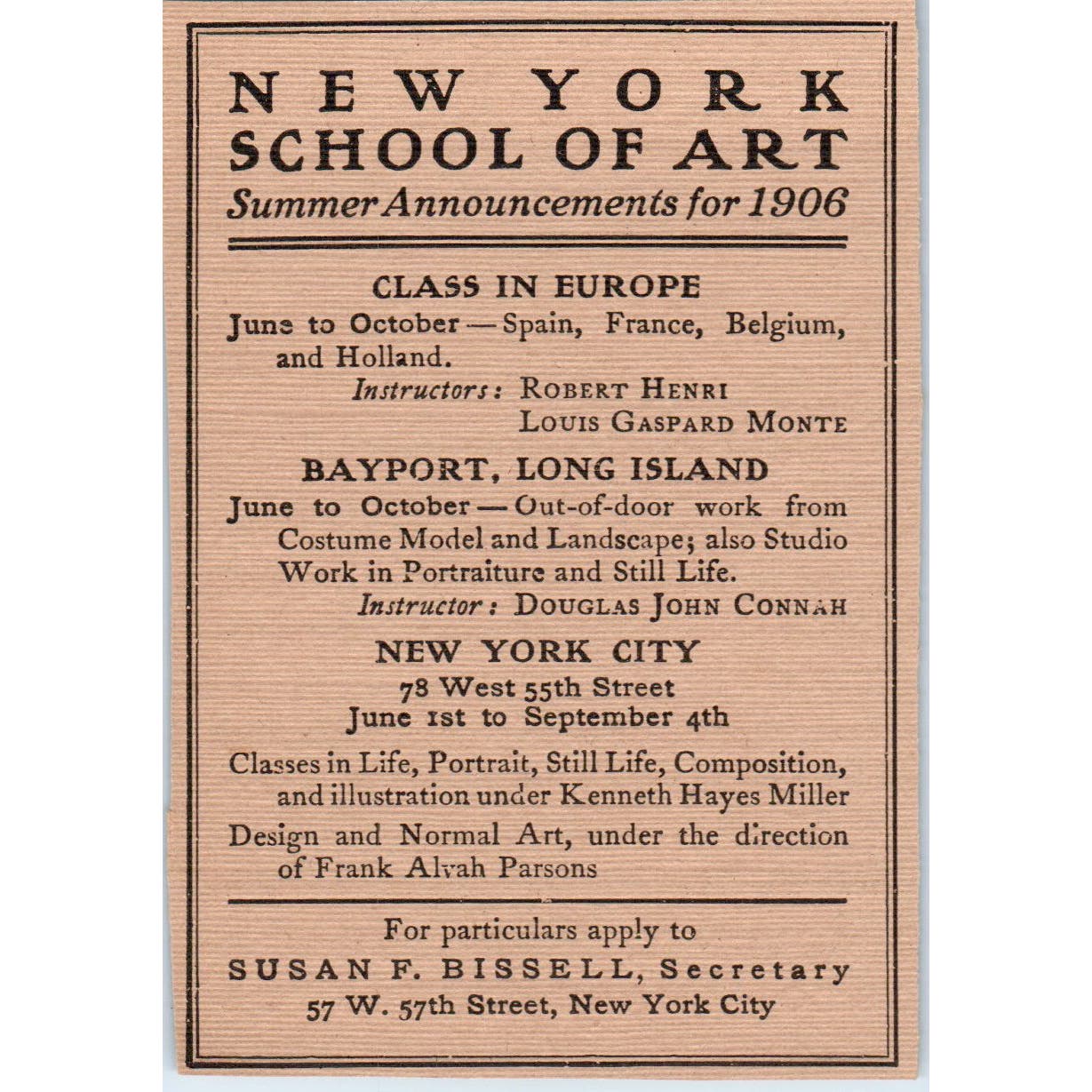 The New York School of Art Class in Europe c1905 Victorian Ad AE9-MA5