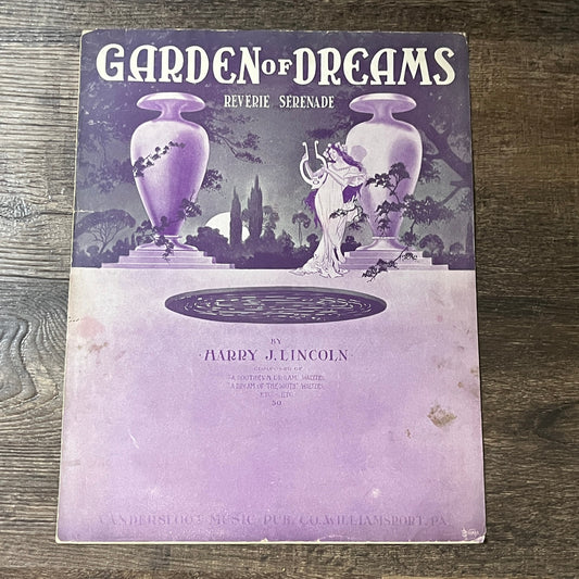 Garden of Dreams Reverie Serenade Harry J Lincoln 1909 Sheet Music V13