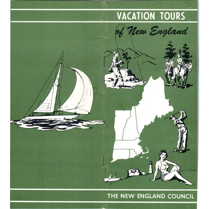 Vintage Vacation Tours of New England Map & Travel Brochure TF4-B3