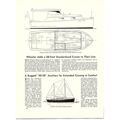 Twin-Screw Diesel Yacht, Wheeler Adds 26' Standardized Cruiser 1932 Article V1-4