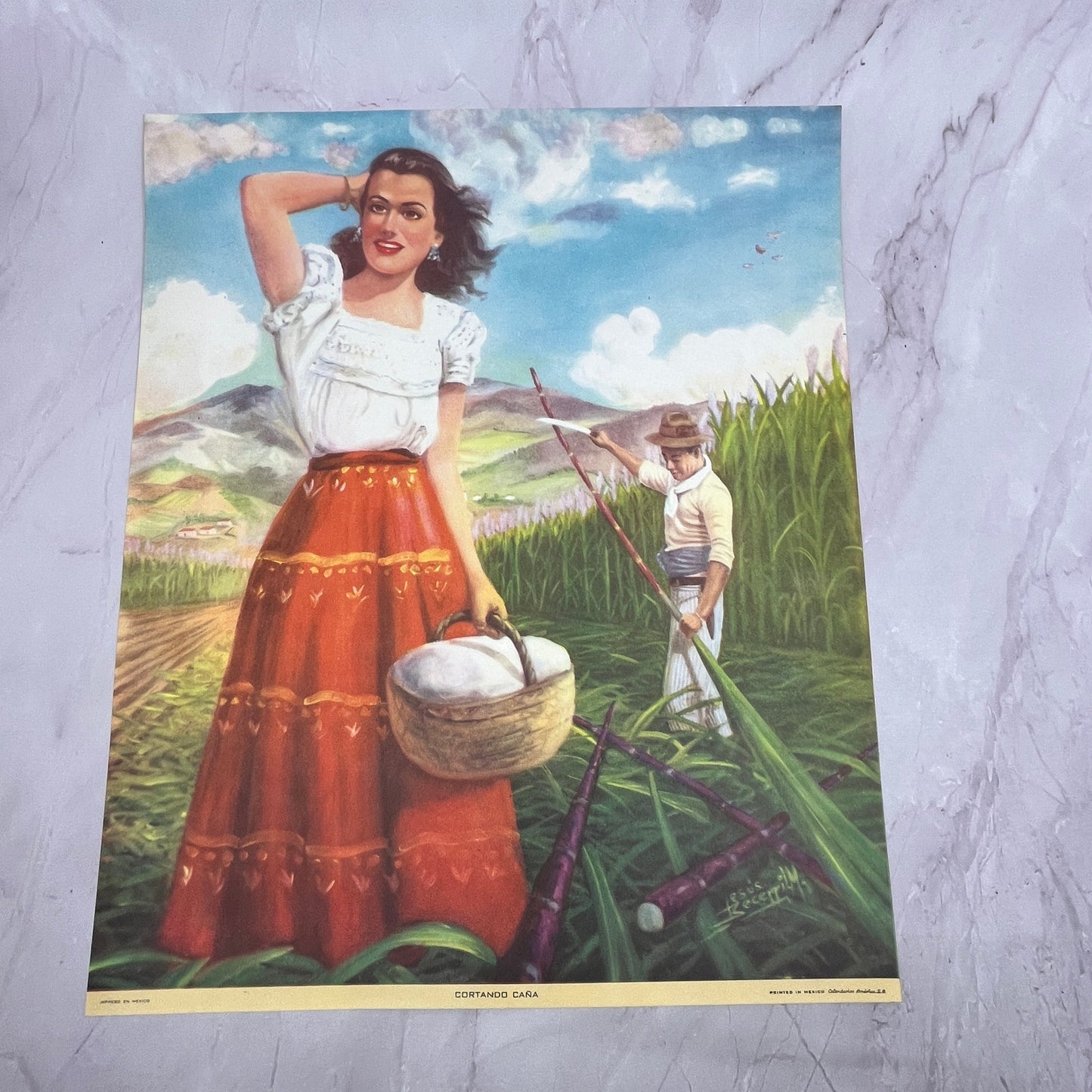 Cortando Caña - Retro Mexican Art 11.5x14.5" Art Print V22