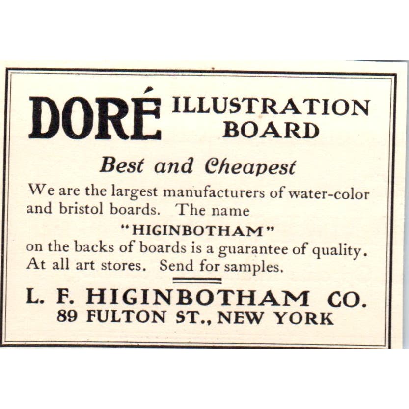 Doré Illustration Board L.F. Higinbotham NY c1905 Victorian Ad AE9-MA9
