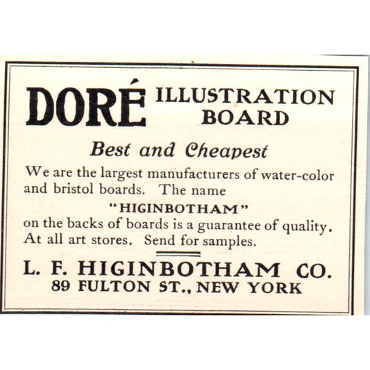 Doré Illustration Board L.F. Higinbotham NY c1905 Victorian Ad AE9-MA9