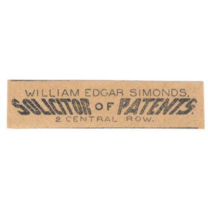 William Edgar Simonds Patents Central Row Hartford 1901 Newspaper Ad AD8-HS8